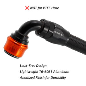 AN10 Swivel Fitting 6061 Aluminum Close-Up Dual O-Ring Seal